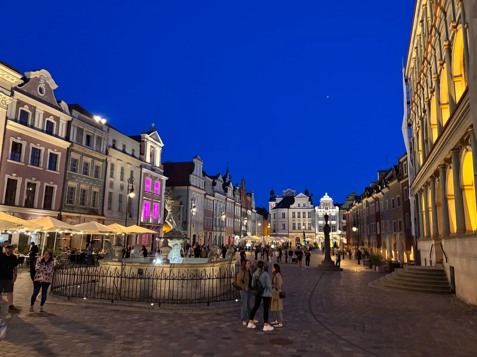 Poznań's Stary Rynek (Old Market Square) in the evening